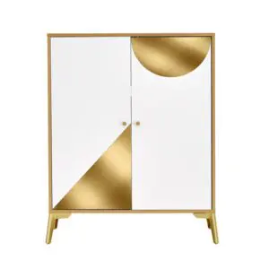 Alternative view of Modern Sideboard Table - White and Gold MDF
