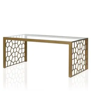 Alternative view of Contemporary Glass Top Gold Coffee Table