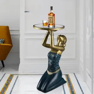 Alternative view of Nordic Liberty - Blue and Gold Luxury End Table