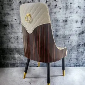 Prestige Elegance: Ivory Wood Dining Chair