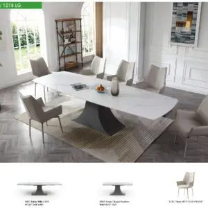 Alternative view of Matte Marble Dining Ensemble