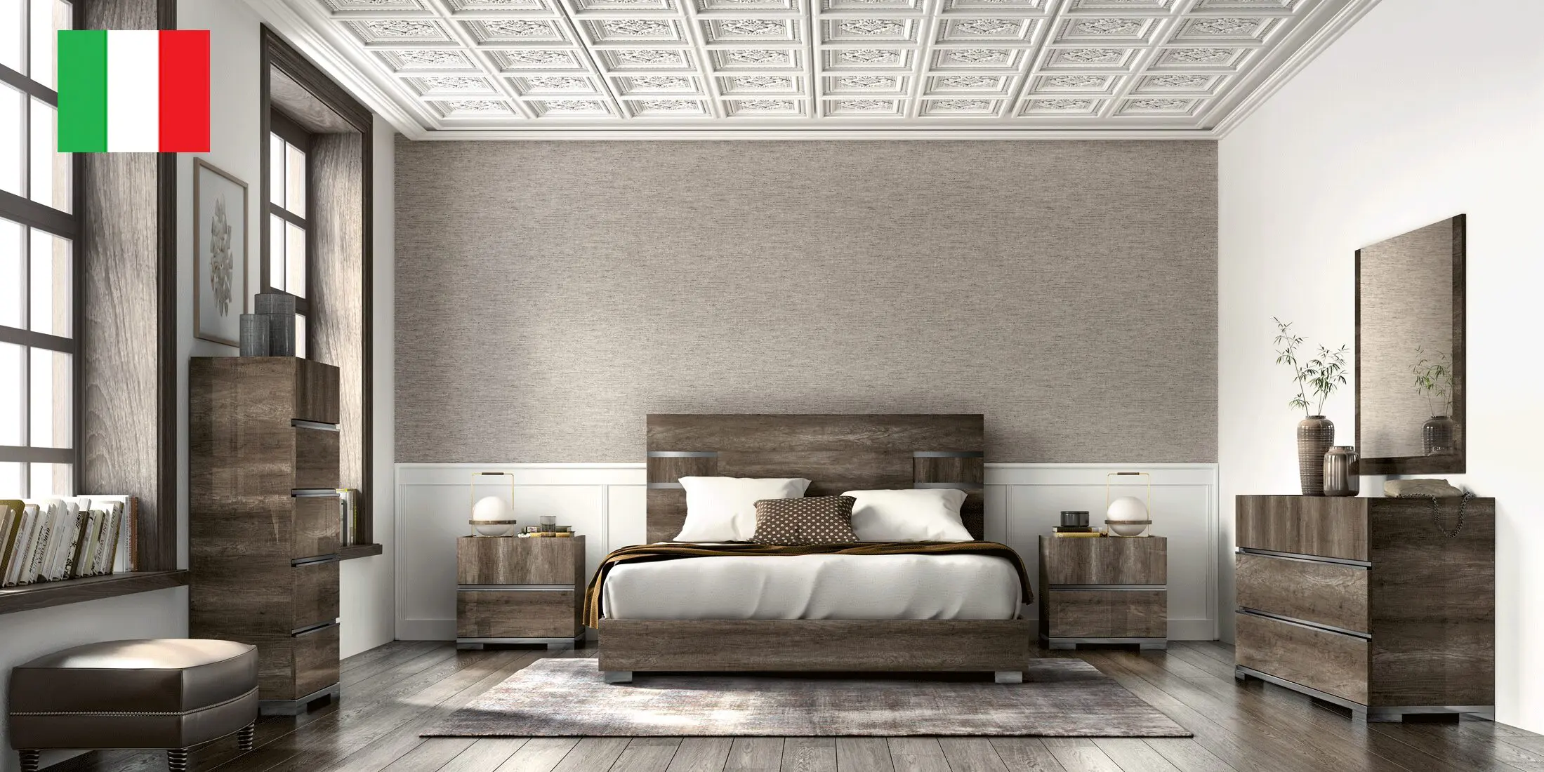 Kamea Chocolate Oak Bedroom Set