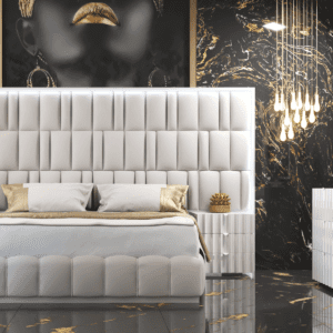 Orion Futuristic White Bedroom Set