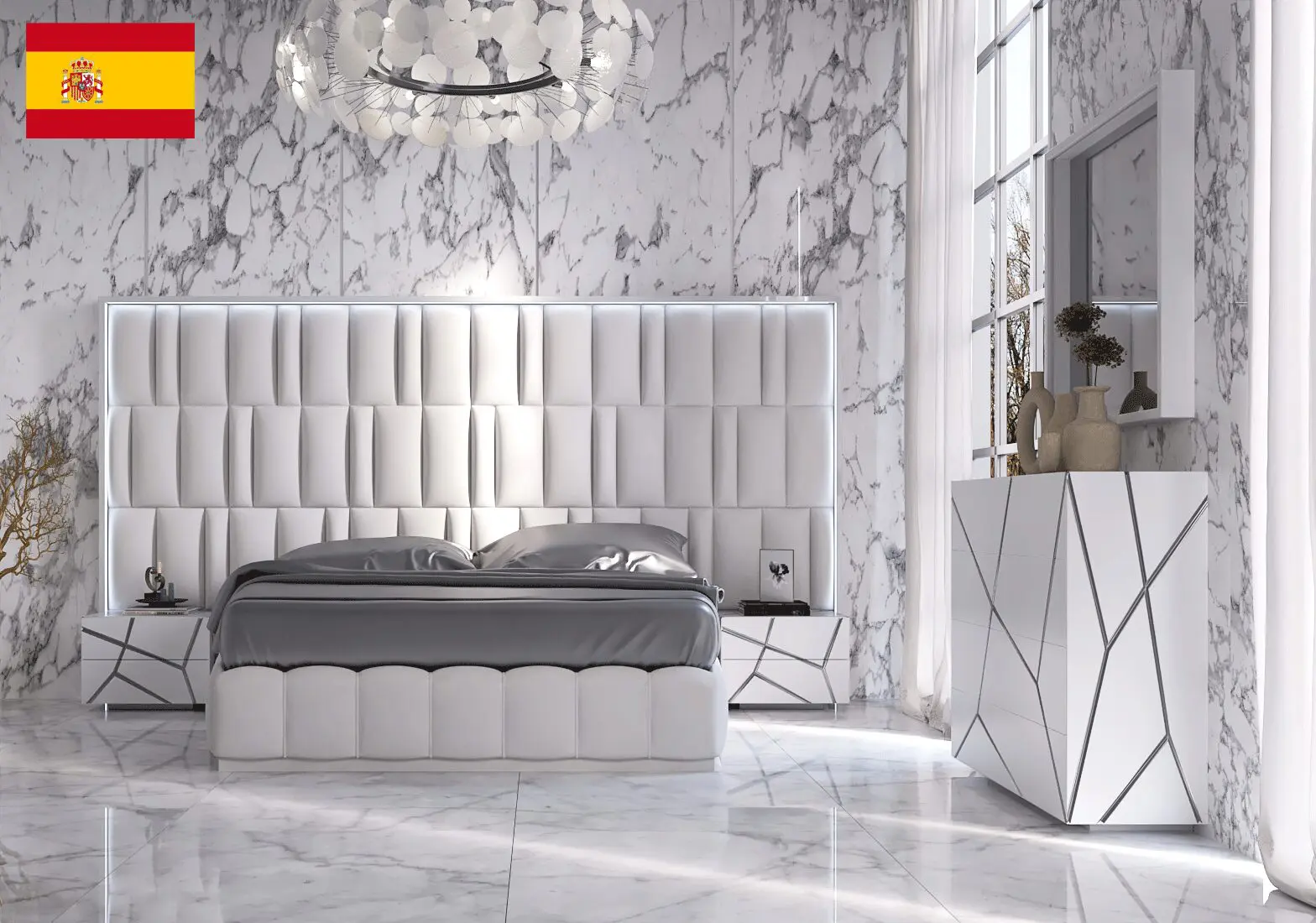 Orion Futuristic Bed With Gio Cases Set