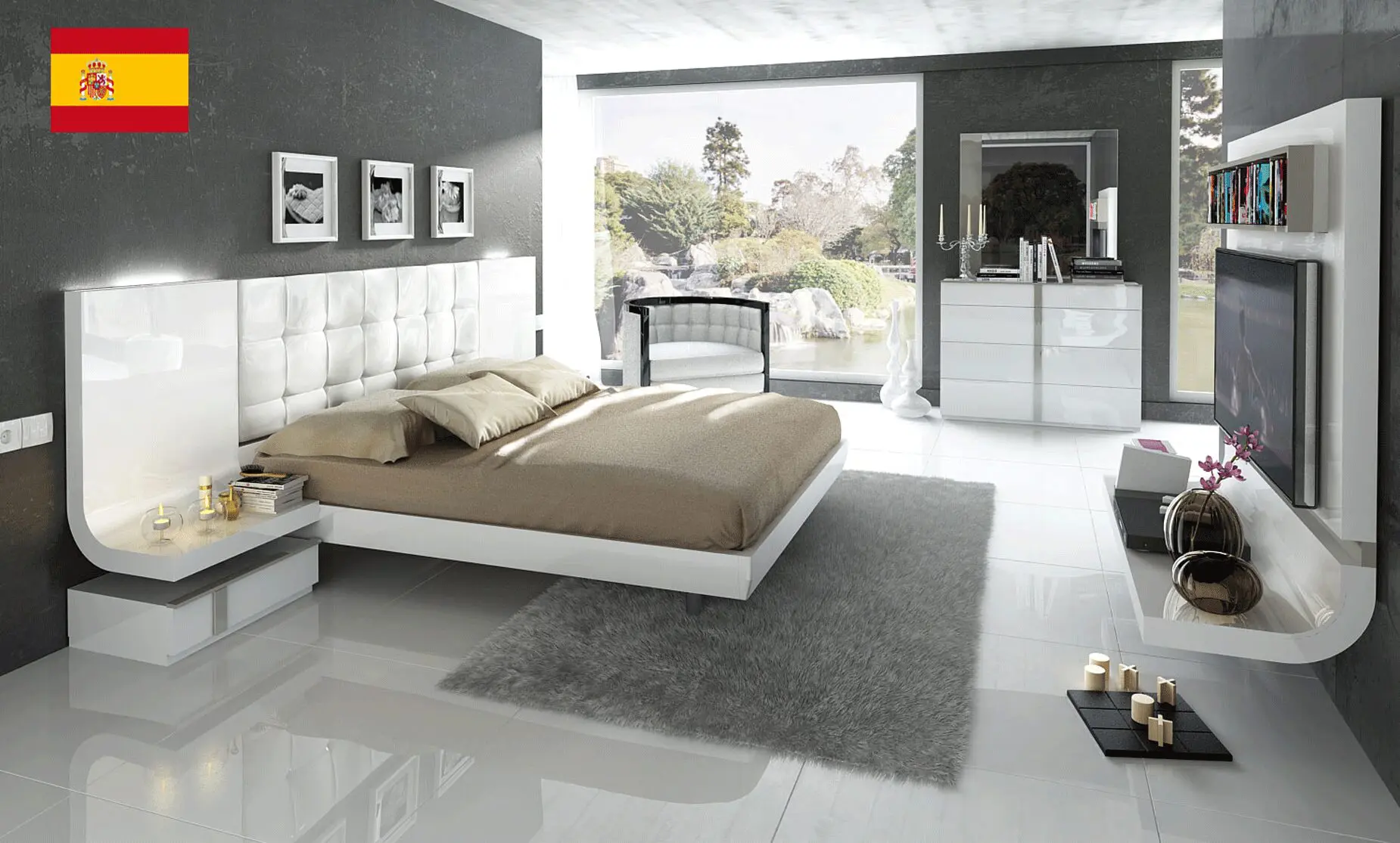 Granada White Bedroom Set