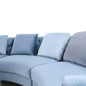 Alternative view of Darla Blue Velvet Curved Sectional