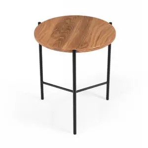Bacone Oak Iron End Table