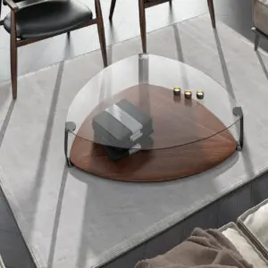 Alternative view of Viviana Glass Metal Walnut Table