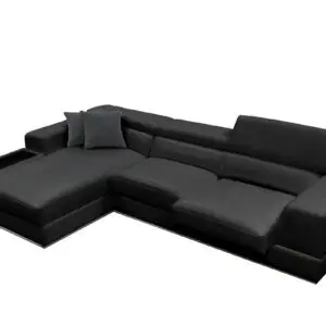 Alternative view of Pella Mini Black Leather Sectional