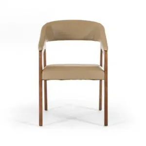 Clive Mid-Century Taupe Walnut Chair