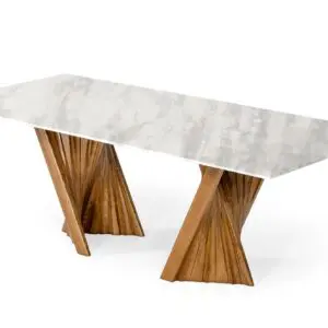Cascade Marble Walnut Dining Table