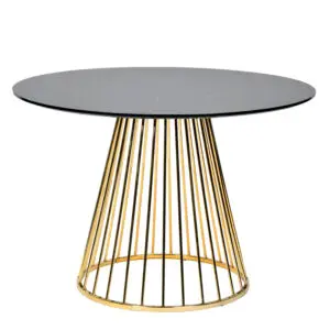 Holly Black Gold Round Table