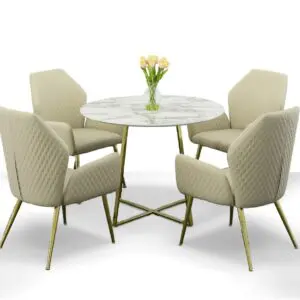 Alternative view of Opulent Marble Glam Dining Table