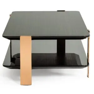 Alternative view of Leroy Ebony Rose Gold Table