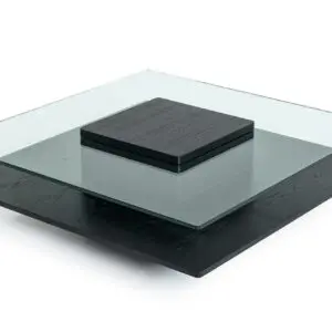 Alternative view of Emulsion Black Oak Glass Table