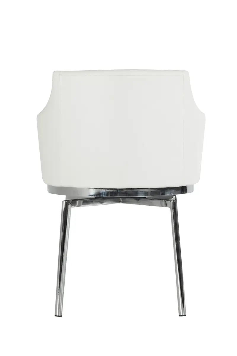 Kaweah Swivel White Dining Chair
