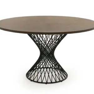 Theresa Walnut Black Round Table