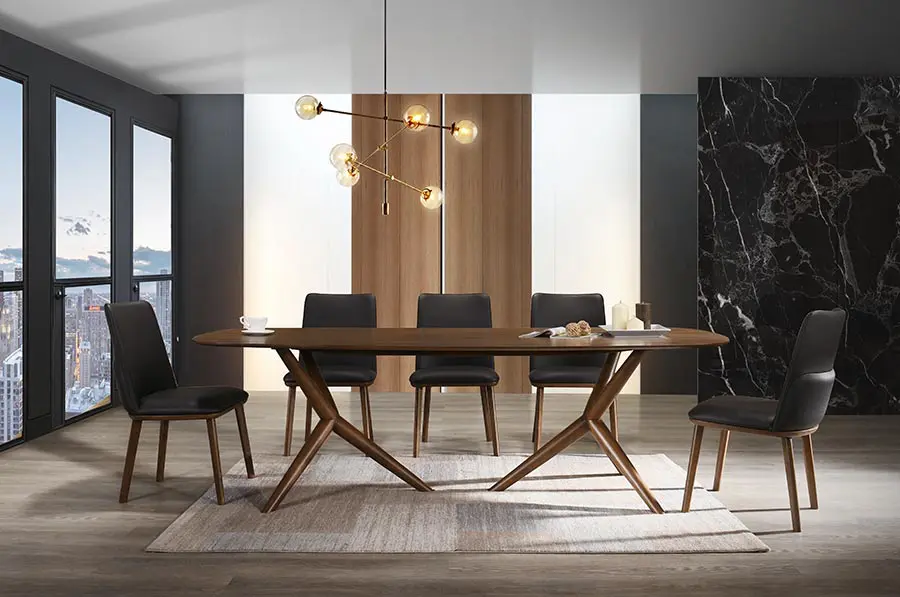 Sierra Walnut Cross Dining Table