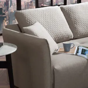 Polson Light Grey Fabric Sectional Sofa Bed