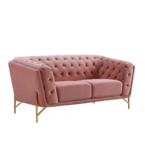 Alternative view of Aiken Salmon Velvet Loveseat