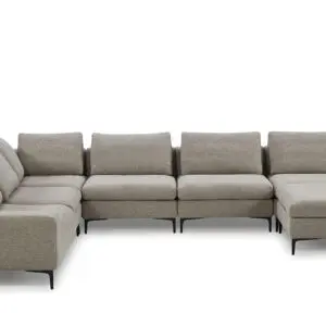 Cascade Beige Fabric U-Shaped Sectional