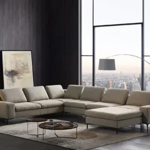 Alternative view of Cascade Beige Fabric U-Shaped Sectional