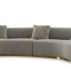Opulent Grey Curved Sofa Set