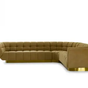 Golden Radiance Fabric Sofa Set