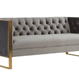 Alternative view of Carlos Grey Velvet & Gold Sofa