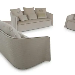 Alternative view of Talin Beige Velvet Sofa Set