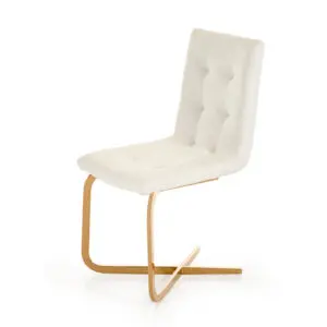 Haslet Tufted White Rosegold Chair Set