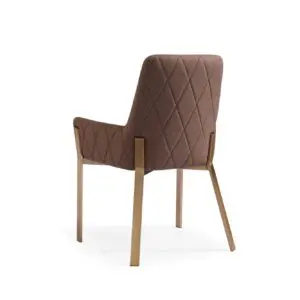 Brass Accent Diamond Dining Chair