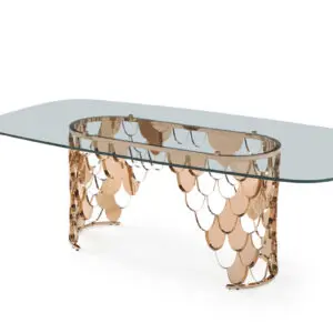 Rosé Elegance Glass Dining Table