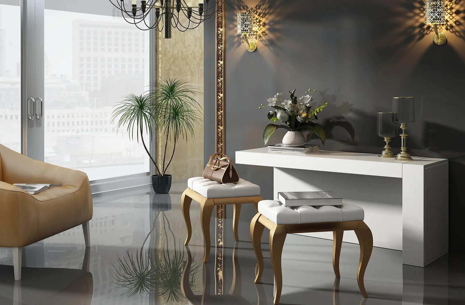 Vanity Blanco Matt Dresser Set
