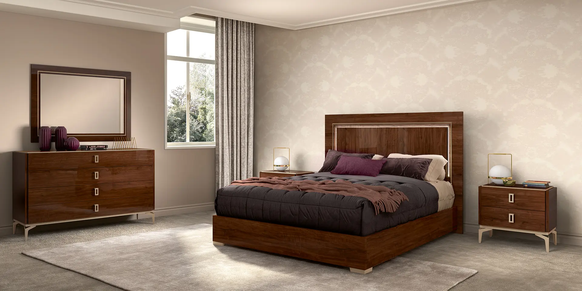 Eva Walnut Charm Bedroom Set
