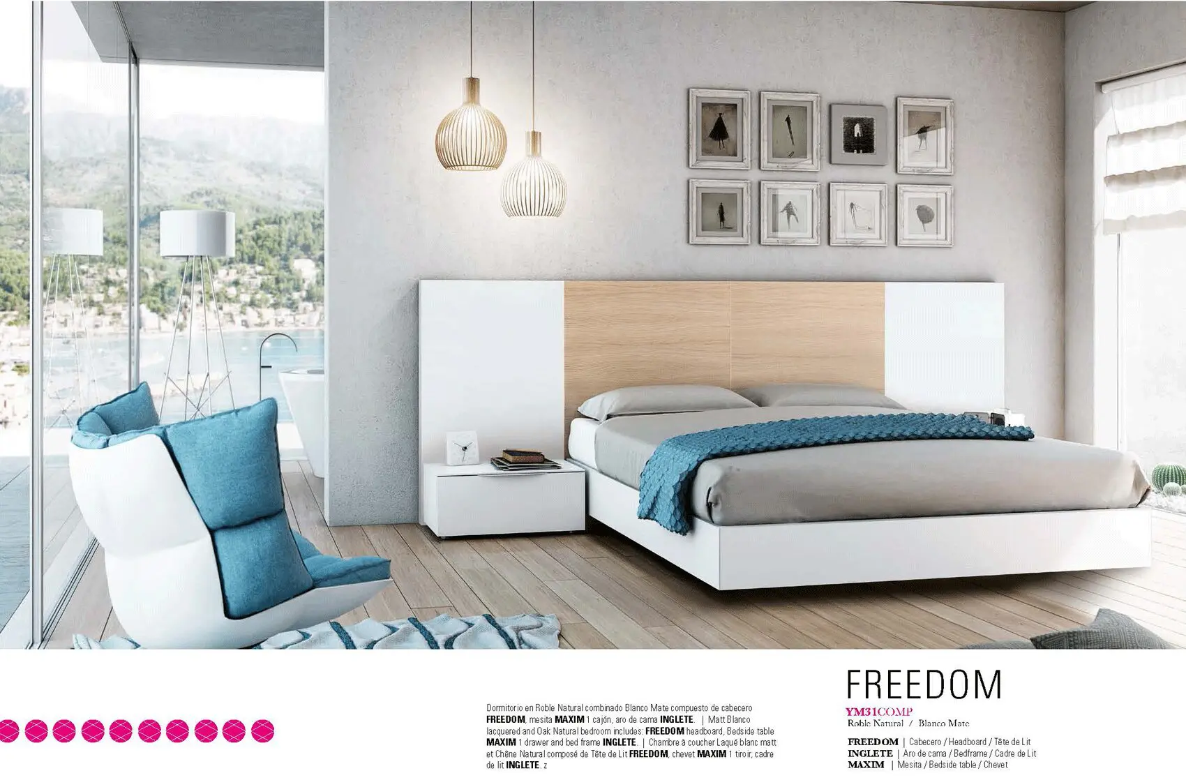 Freedom Natural White Bedroom Set