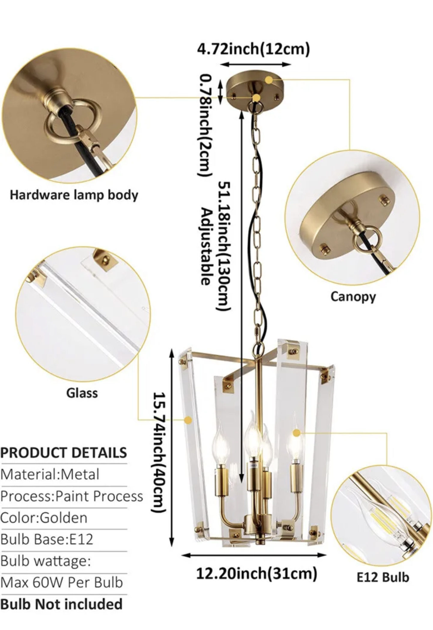 Modern Gold Lantern Pendant Light: Elegant Brass Lantern Pendant Light ...