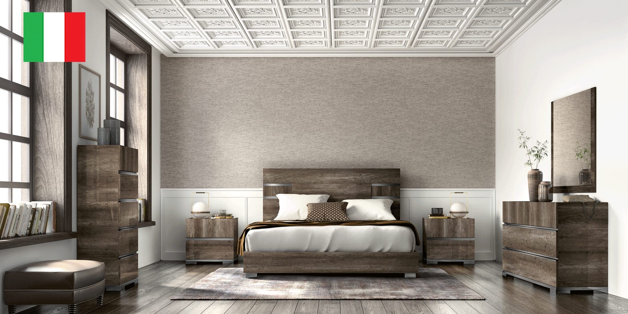 Kamea Chocolate Oak Bedroom Set