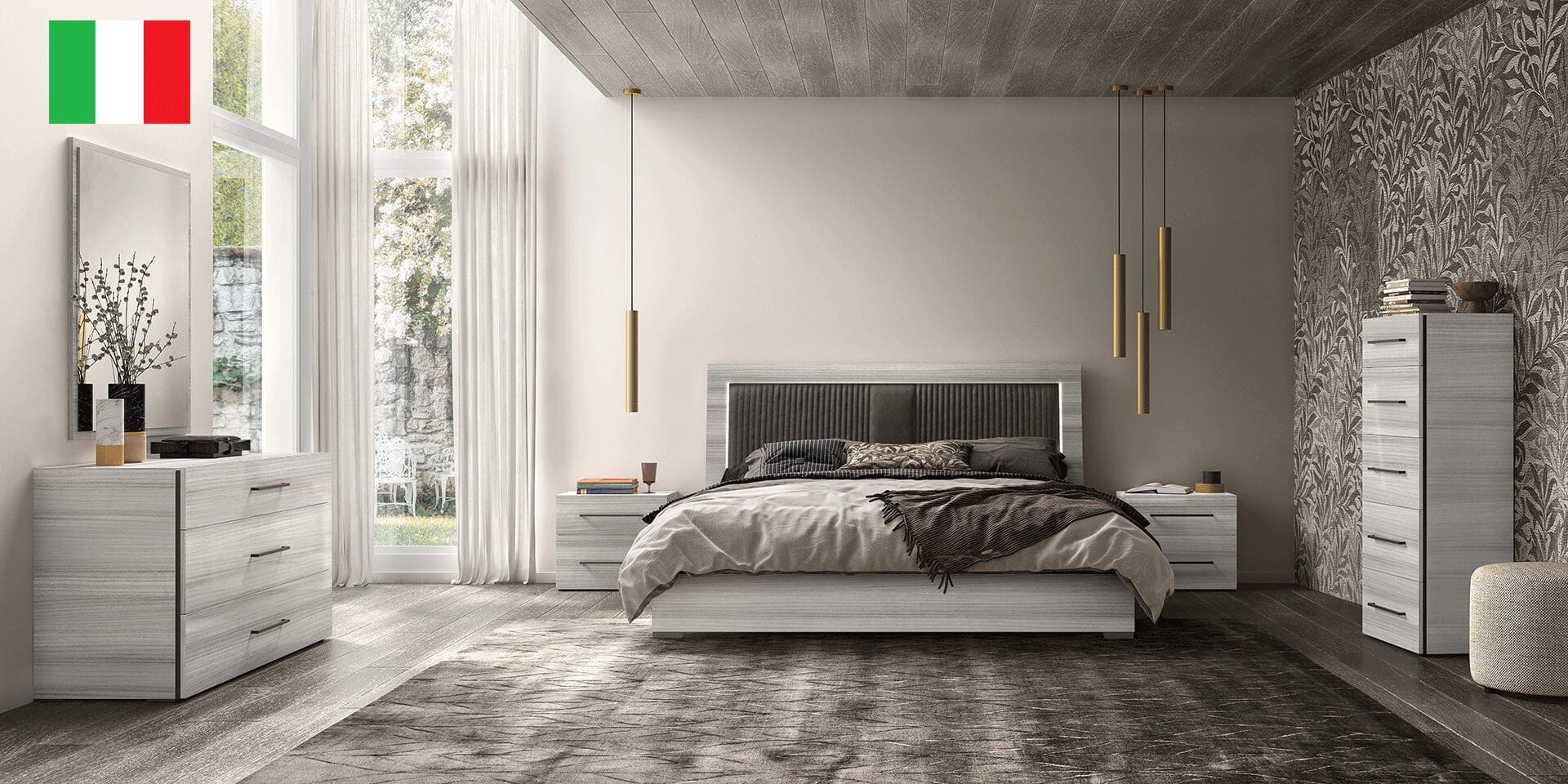Mia Anthracite Bedroom Set