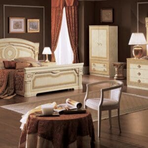 Aida Ivory Gold Bedroom Set