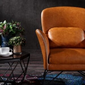 Kirk Cognac Eco Leather Chair