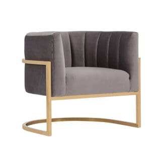 Alternative view of Landau Velvet Gold Accent Chair