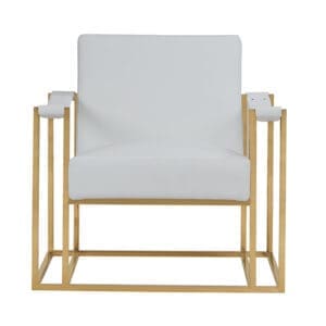 Alternative view of Larson Ivory Gold Accent Chair