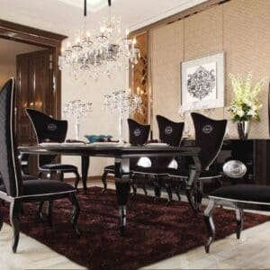 Sovereign Velour Black Dining Chair Set